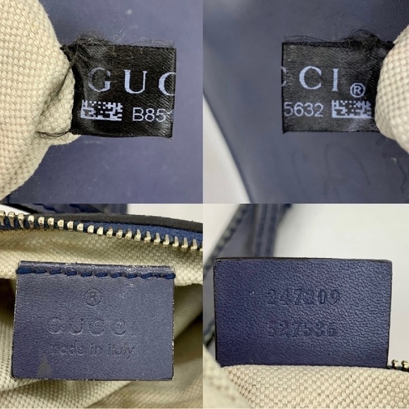 GUCCI beige blue canvas Tote Bag - Picture 10 of 14